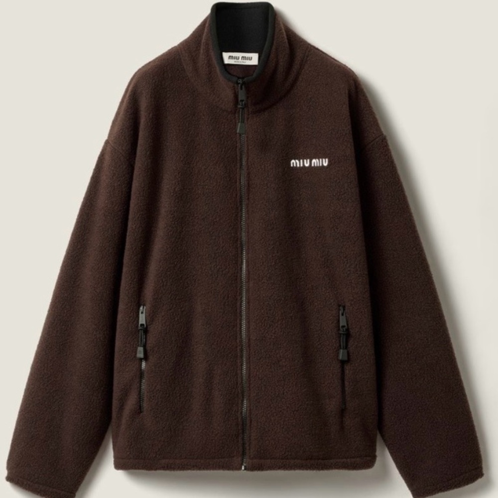 NWT Miu Miu Unisex Brown Fleece Jacket